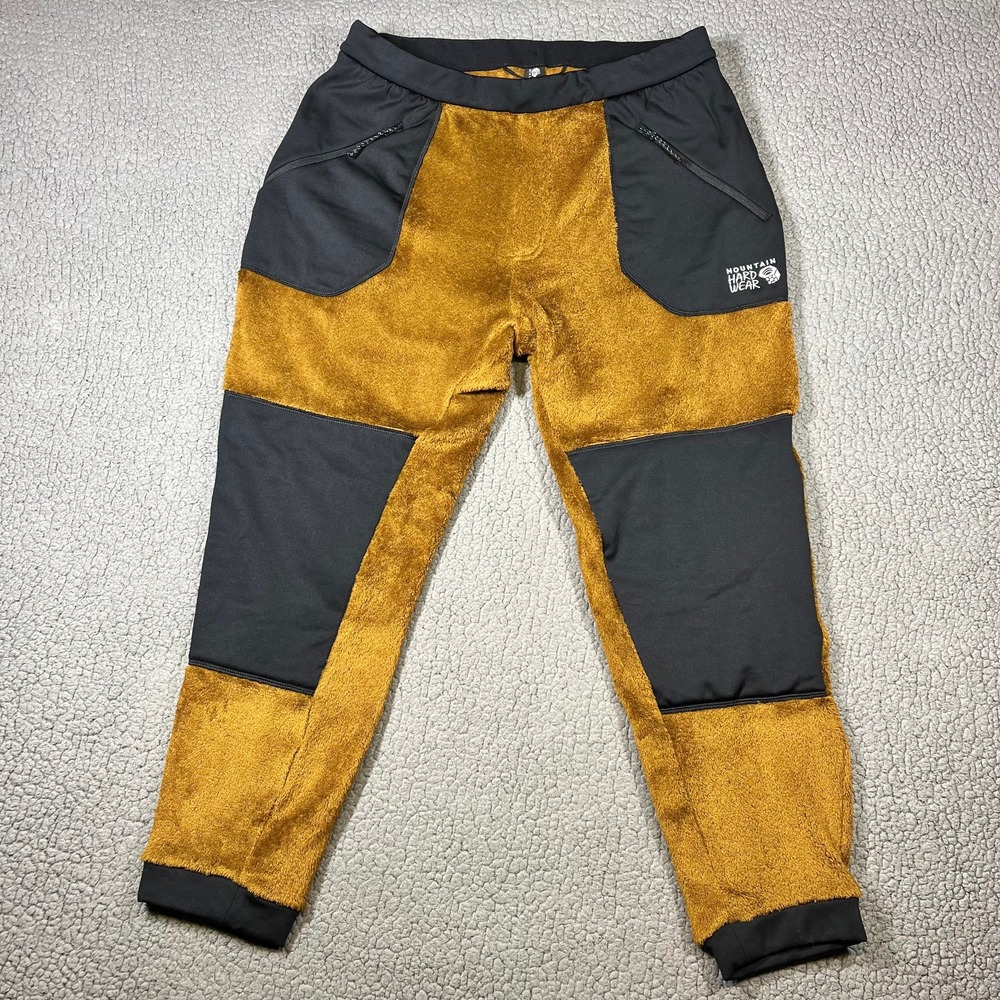 Mountain Hardwear Polartec High Loft Fleece Pants Mens Size Large Brown Black